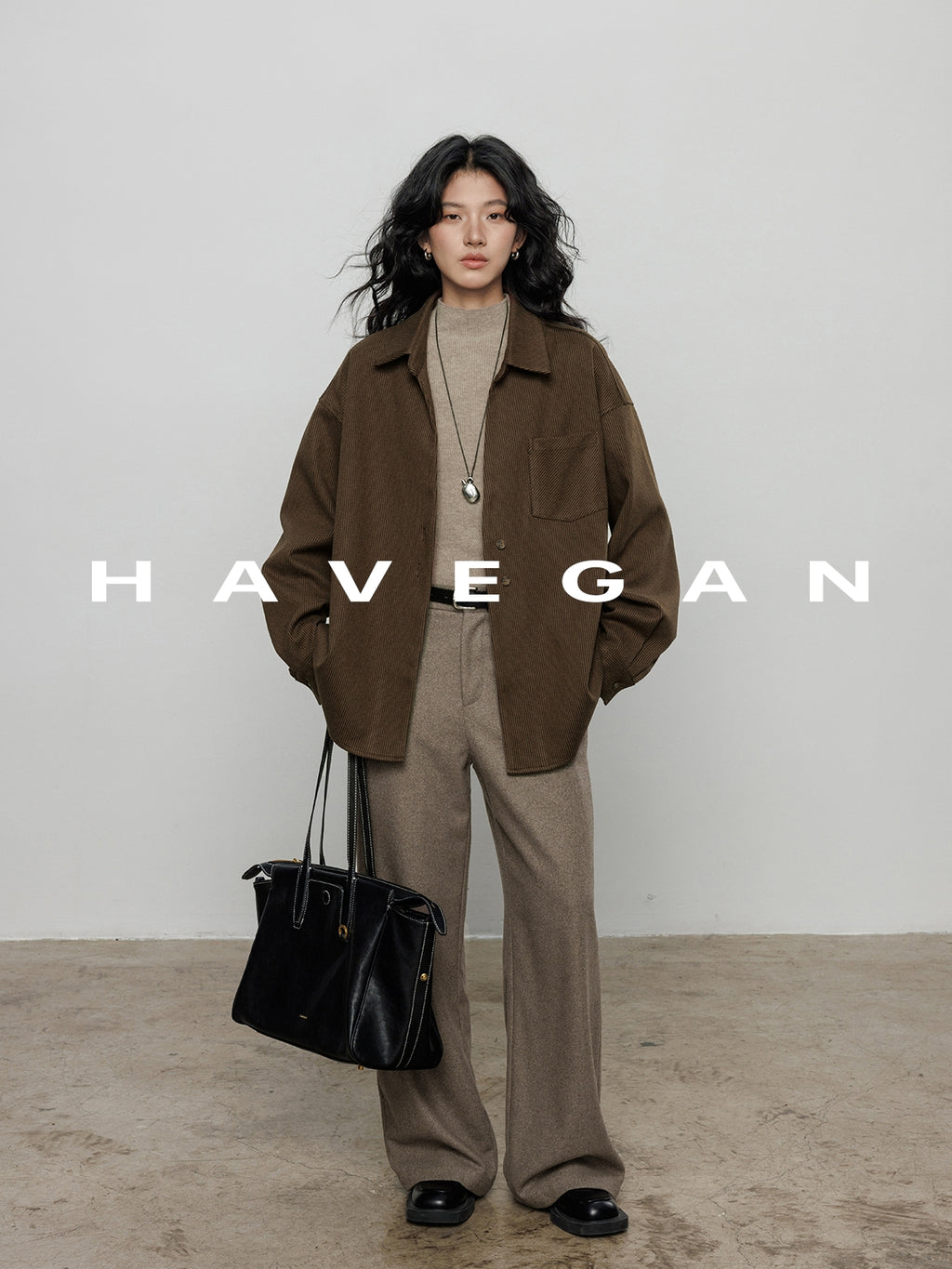 燈芯絨長袖襯衫_BDHL7970