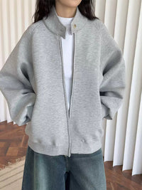 Zip Stand Collar Sweatshirt_BDHL6897