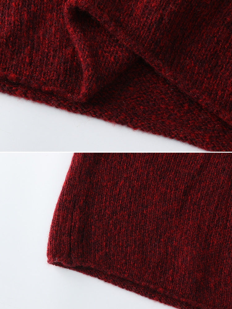 做舊V領針織上衣_BDHL8077