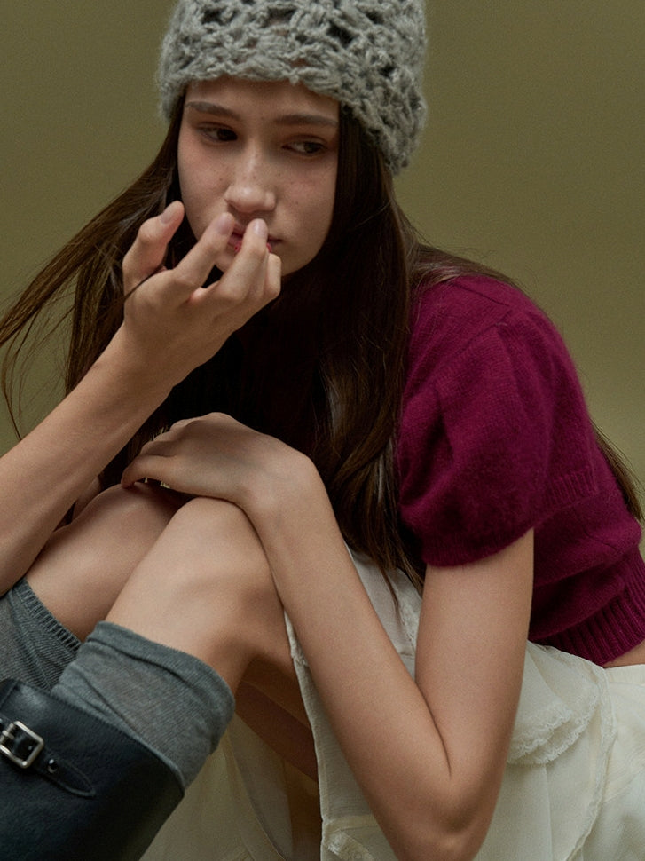 Bubble-Sleeve Turtleneck Knit_BDHL8159