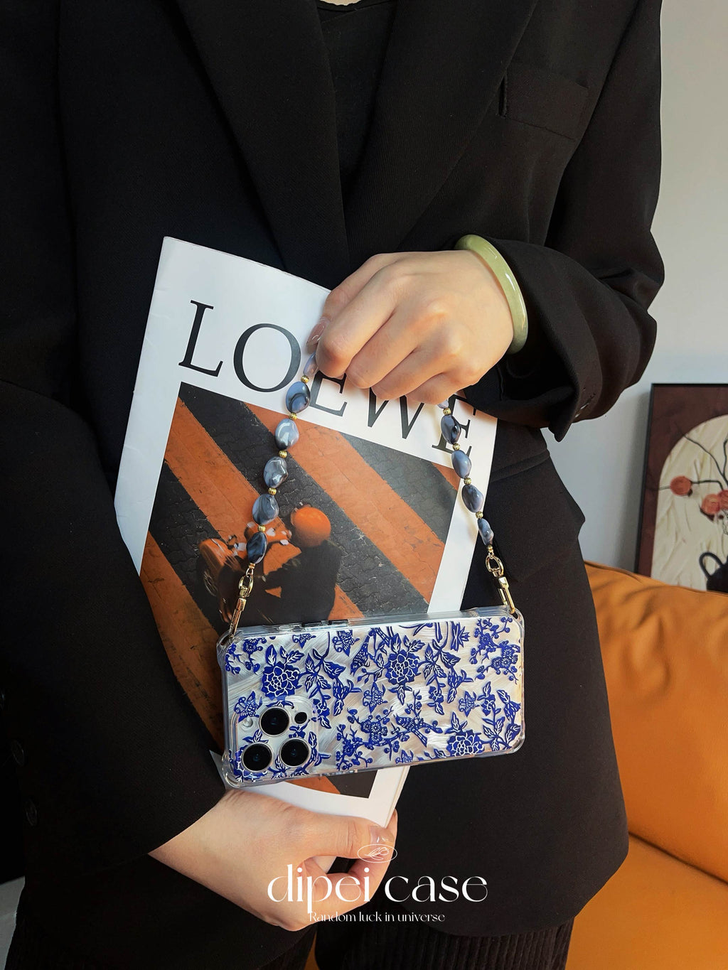 藍白花朵 iPhone 手機殼_BDHL7862