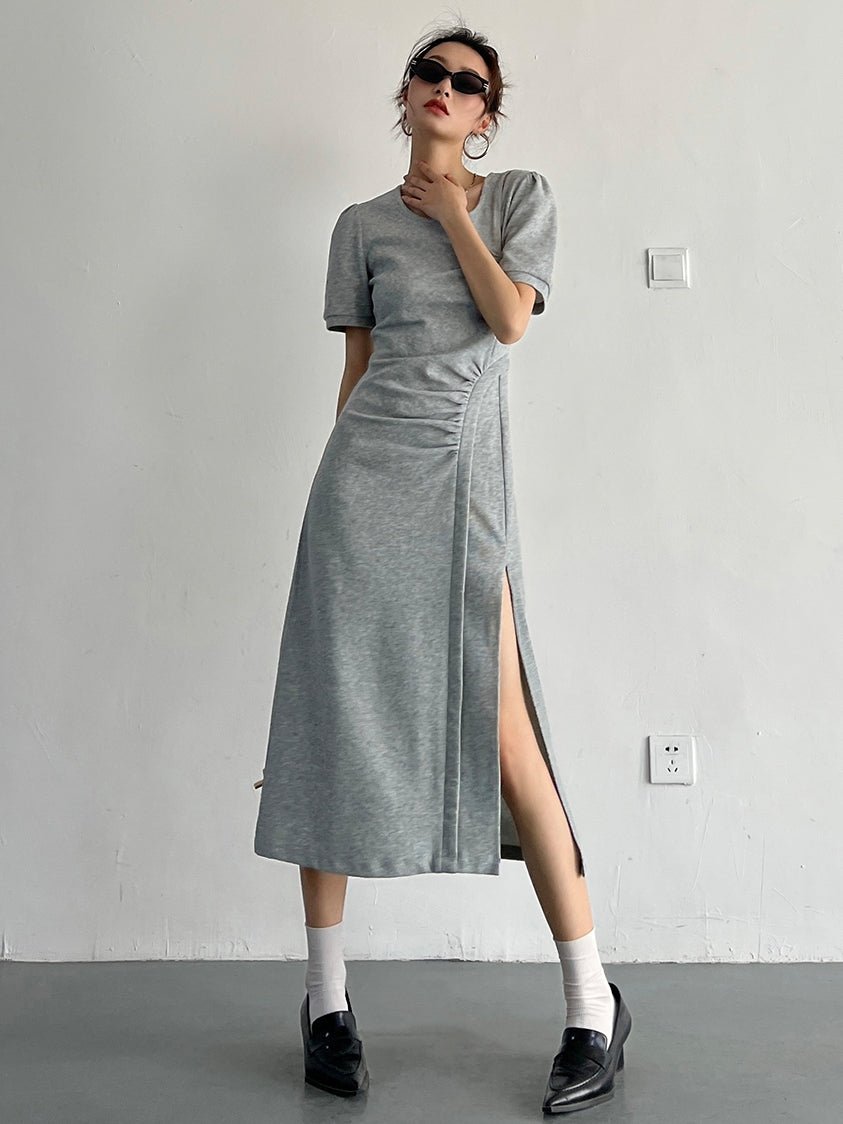 Slit Sleeveless Knit Dress_BDHL7569