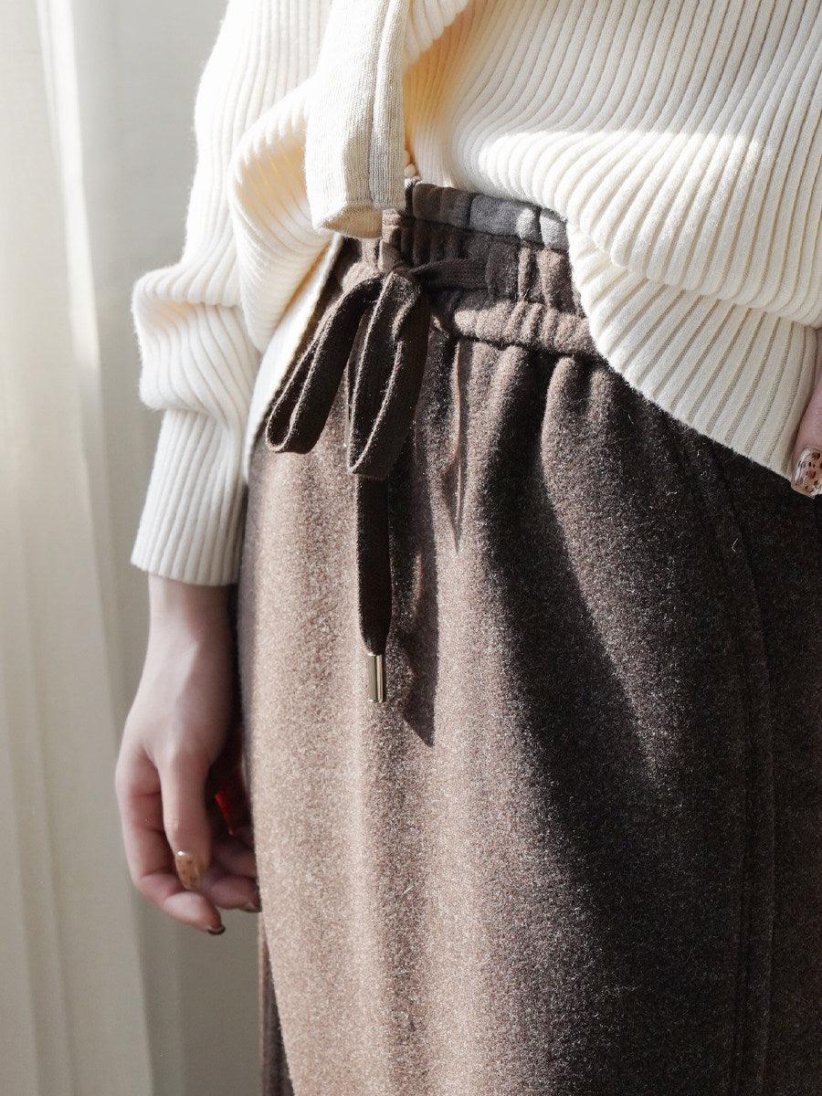 Drawstring Midi Skirt_BDHL8132
