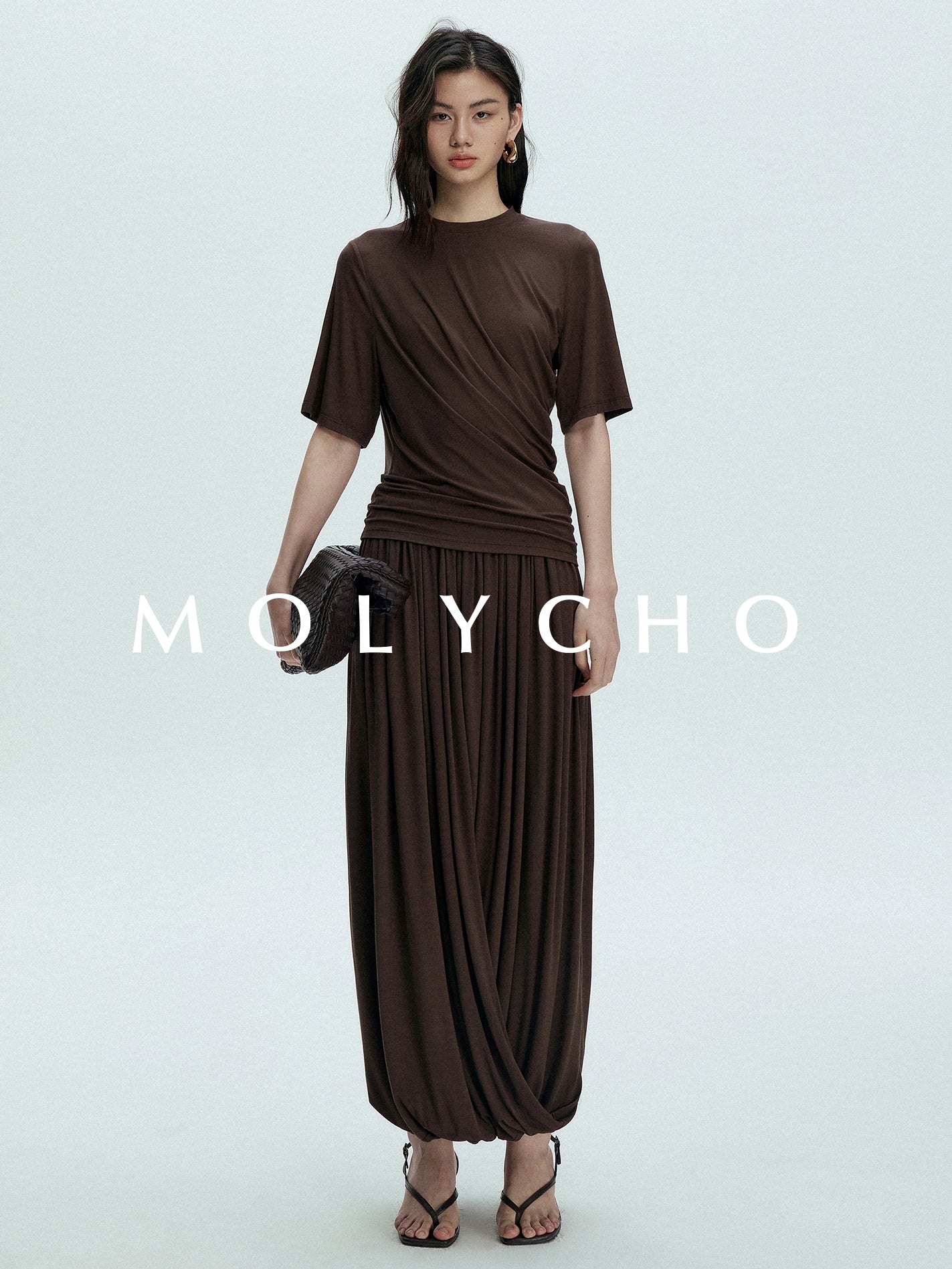 Pleated Long Skirt Pants_BDHL7398