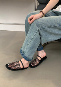 Braided Mesh Breathable Flat Sandal_BDHL5921