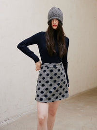 Polka Dot Simple Mini Skirt_BDHL6752