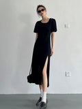 Slit Sleeveless Knit Dress_BDHL7569