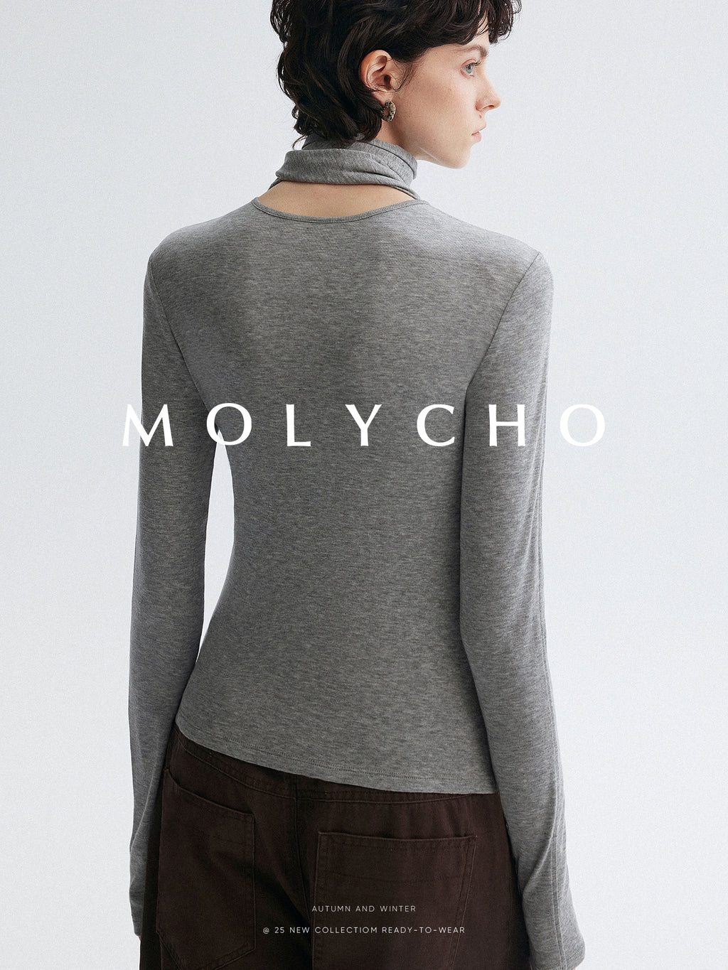 高領繫帶上衣_BDHL7951