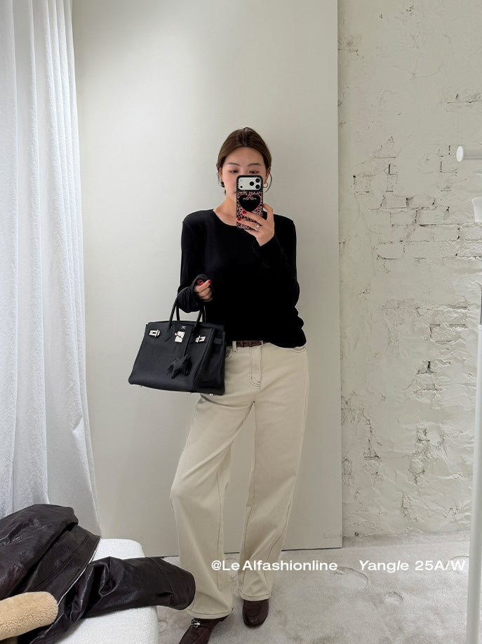 Slim-Fit Long-Sleeved Tops_BDHL8045