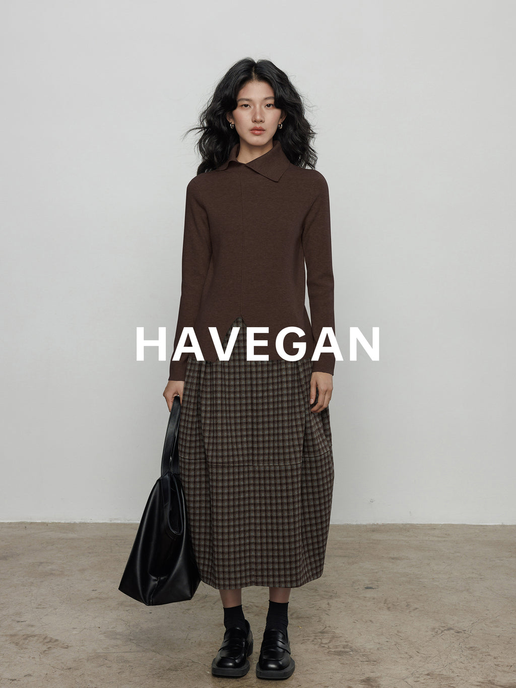 不對稱領針織上衣_BDHL7959