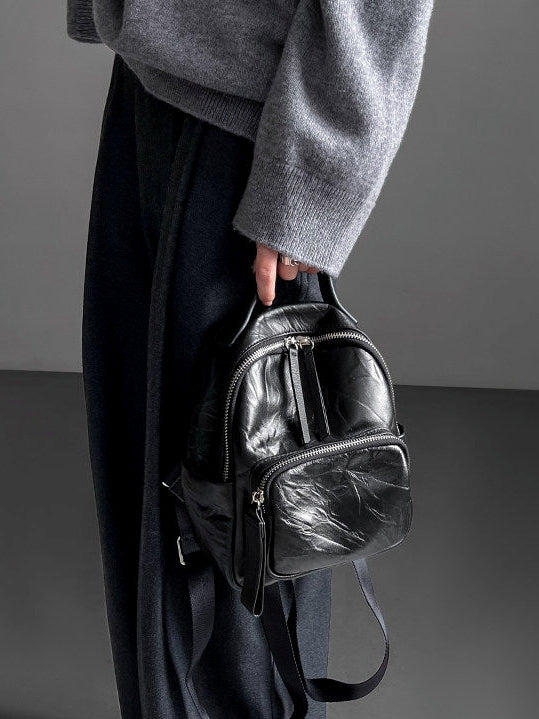 Lightweight Compact Leather Backpack_BDHL8094