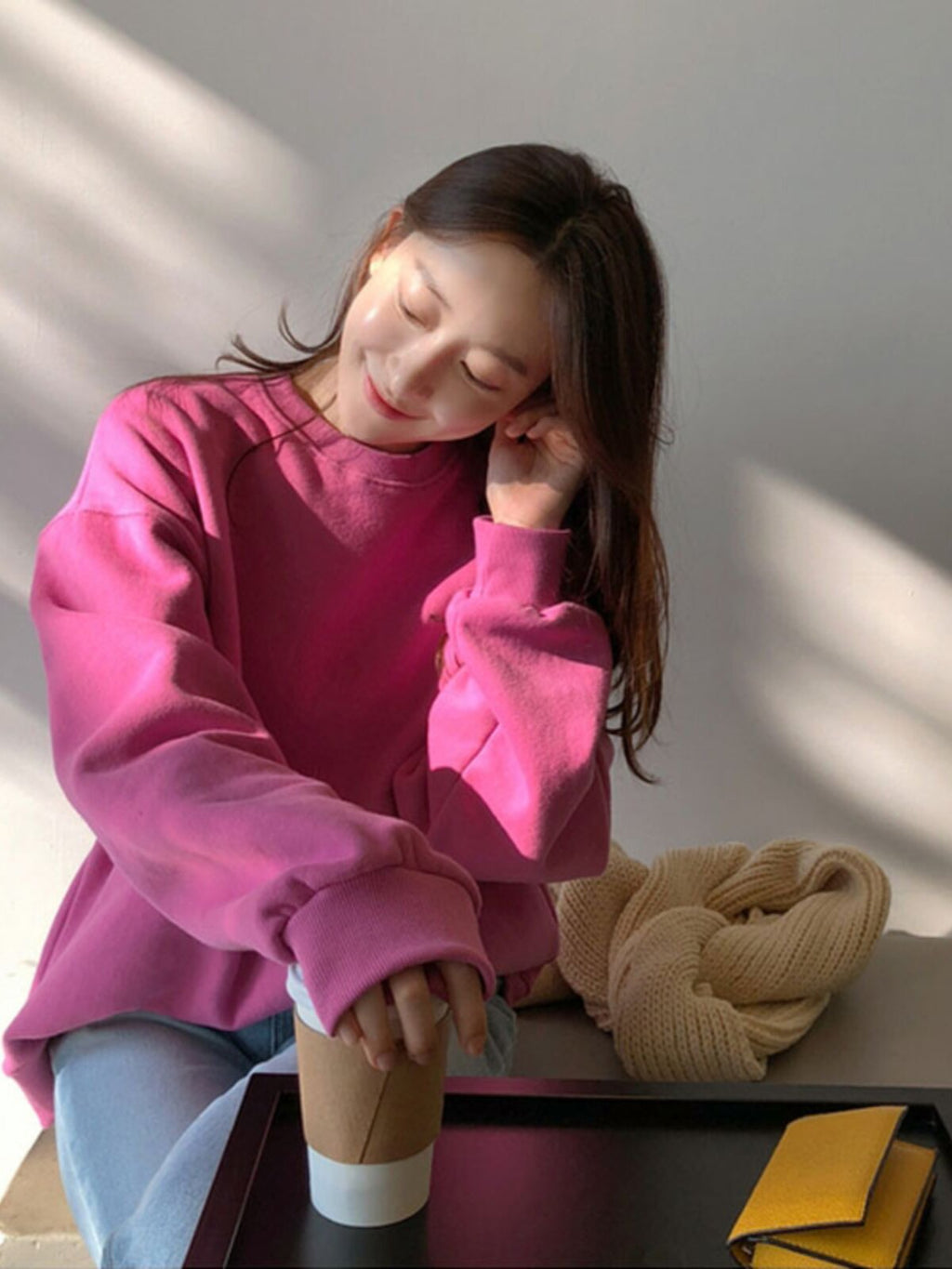 Oversized Crew Neck Sweatshirt_BDHL8507