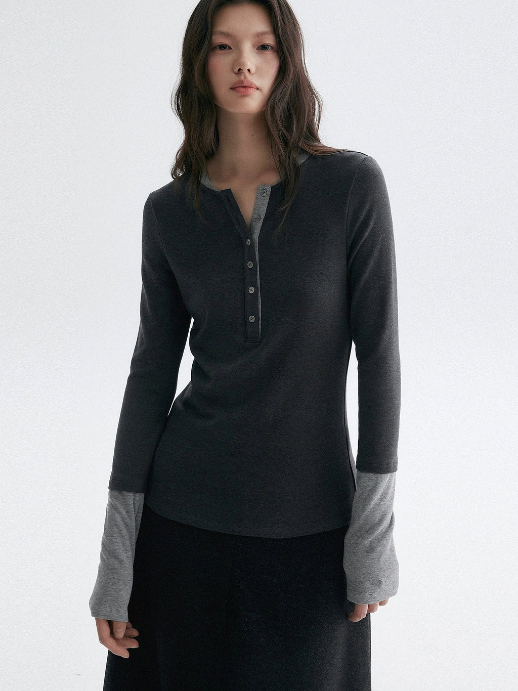 亨利領長袖上衣_BDHL7953