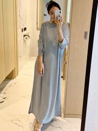 Striped Oversized Maxi Dress_BDHL6289