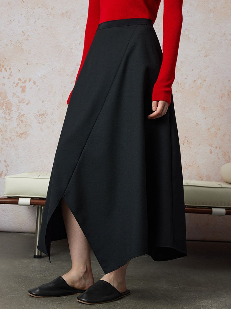 Relaxed Irregular Long Skirt_BDHL6666