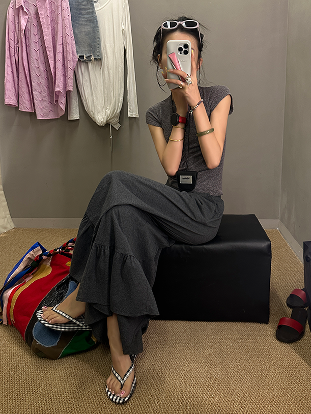 Frilled Wide-Leg Pants_BDHL7258