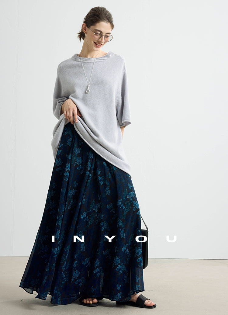 Print Design Loose-Fit Maxi Skirt_BDHL7750
