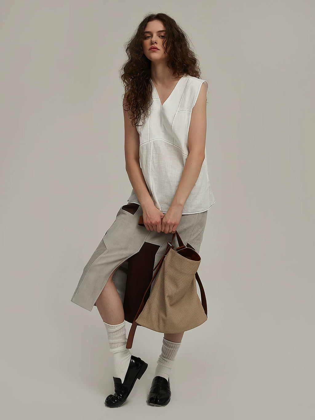 Canvas Look Two Way Tote_BDHL8449