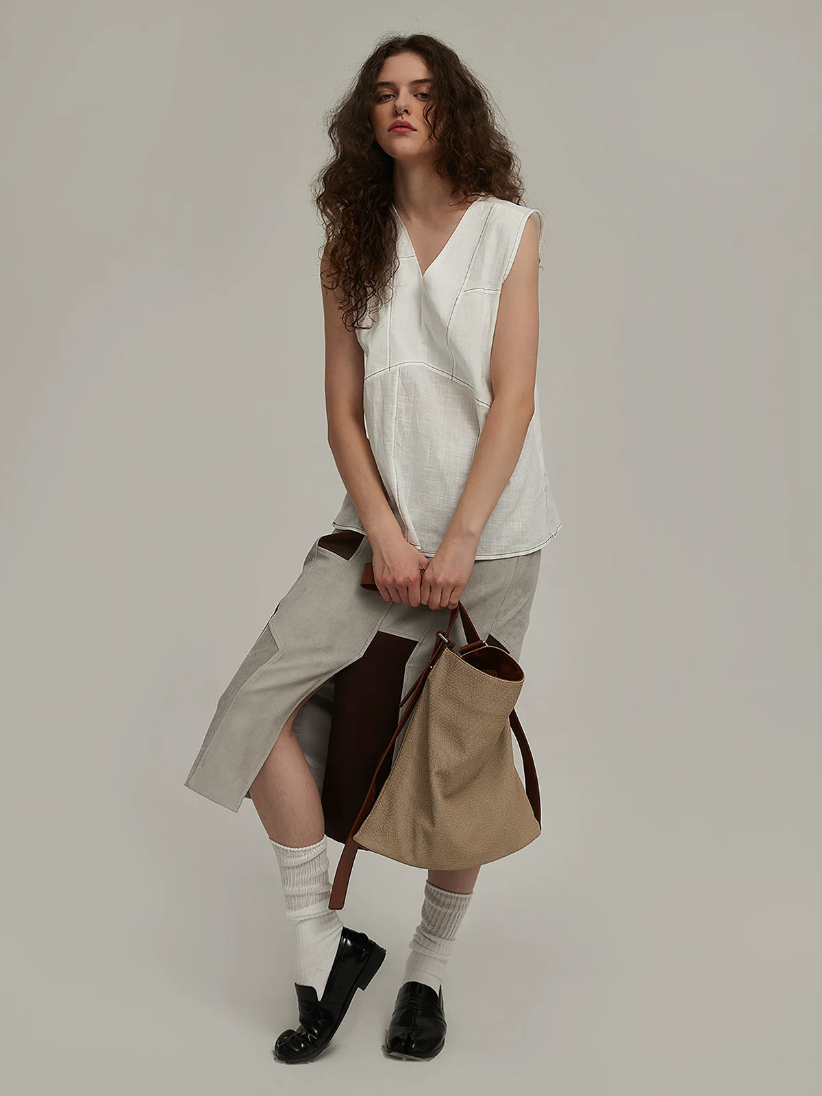 Canvas Look Two Way Tote_BDHL8449
