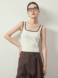 Square Neck Color Blocking Tank Top_BDHL6059