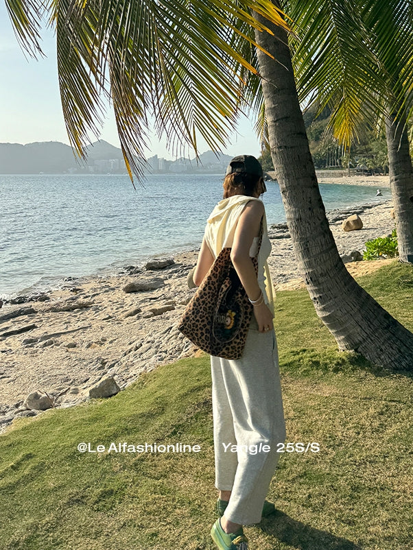 Drawstring Sweatpants Cropped Pants_BDHL8010