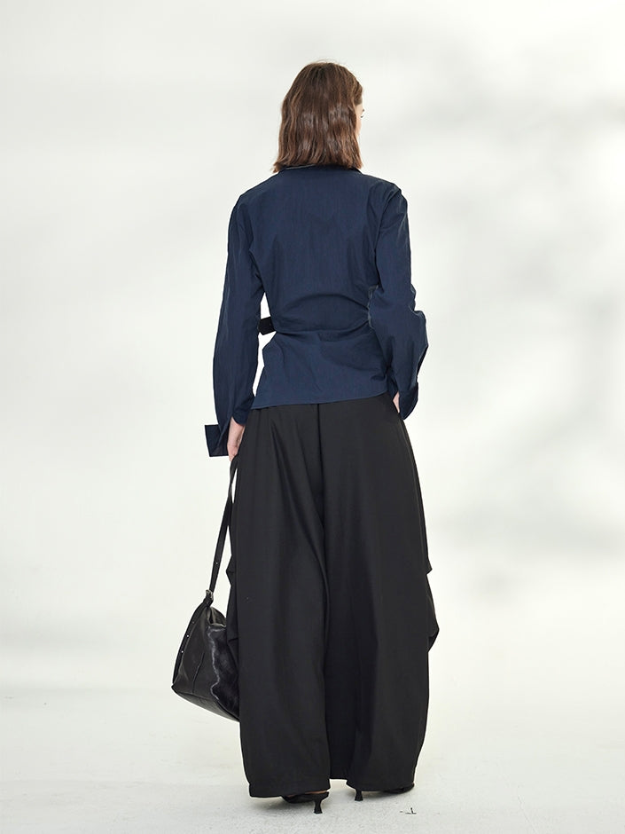 Asymmetrical Waist Belt Shirt_BDHL7789