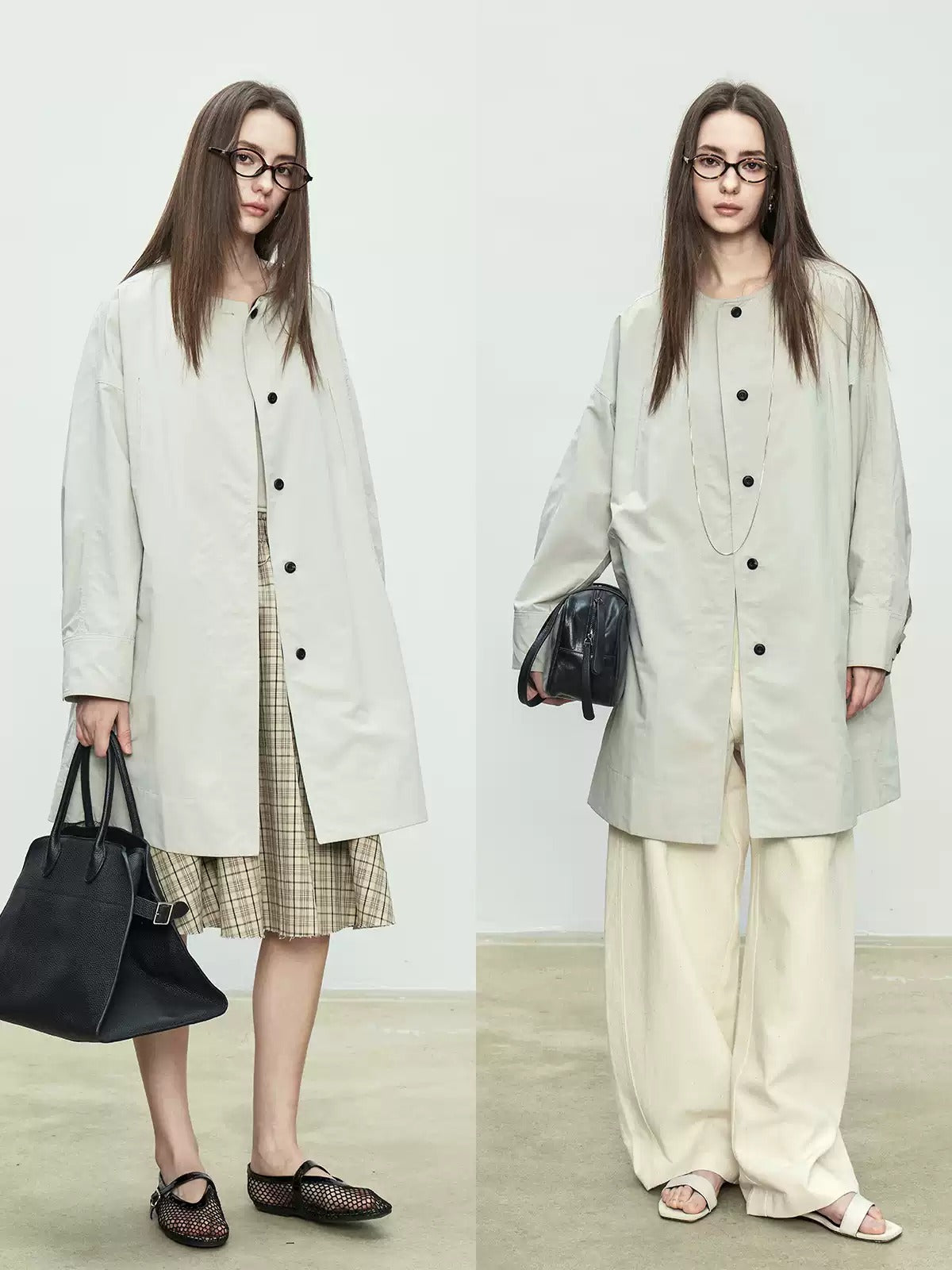 Collarless Long Windbreaker_BDHL7102