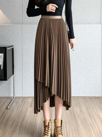 Irregular A-Line Pleated Skirt_BDHL7219