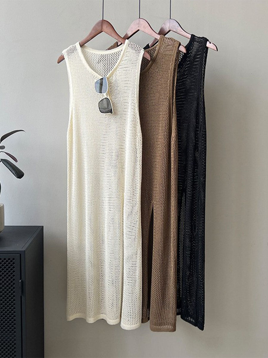 Hollow Long Sleeveless Tops_BDHL7561