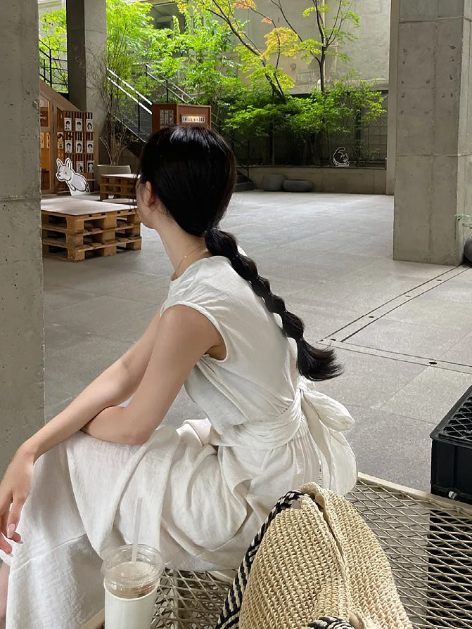 Cross Strap Sleeveless Dress_BDHL7560