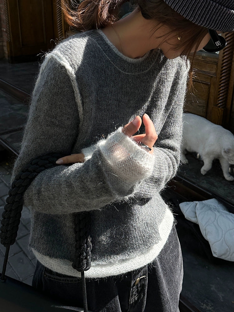Round Neck Mohair Knite_BDHL5417