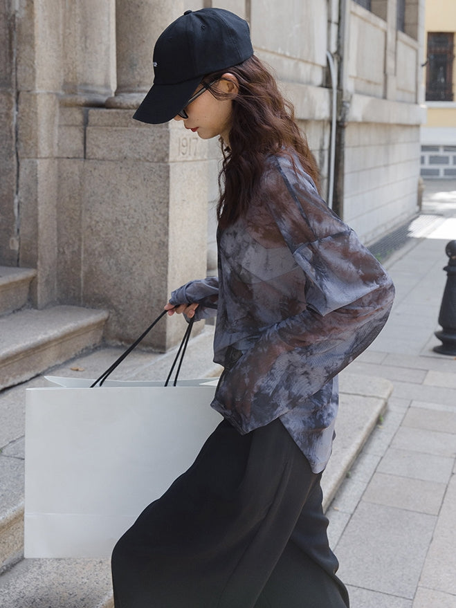 Thin Mesh Long-Sleeved Tops_BDHL7534