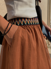 Ethnic Style Draped Long Skirt_BDHL6133