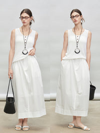 Asymmetric Shirt Or Straight Tube Skirt_BDHL7277