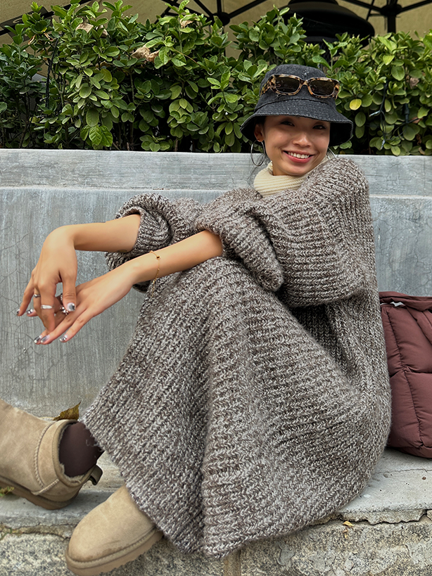 Loose Thick Knit Long Dress_BDHL6729