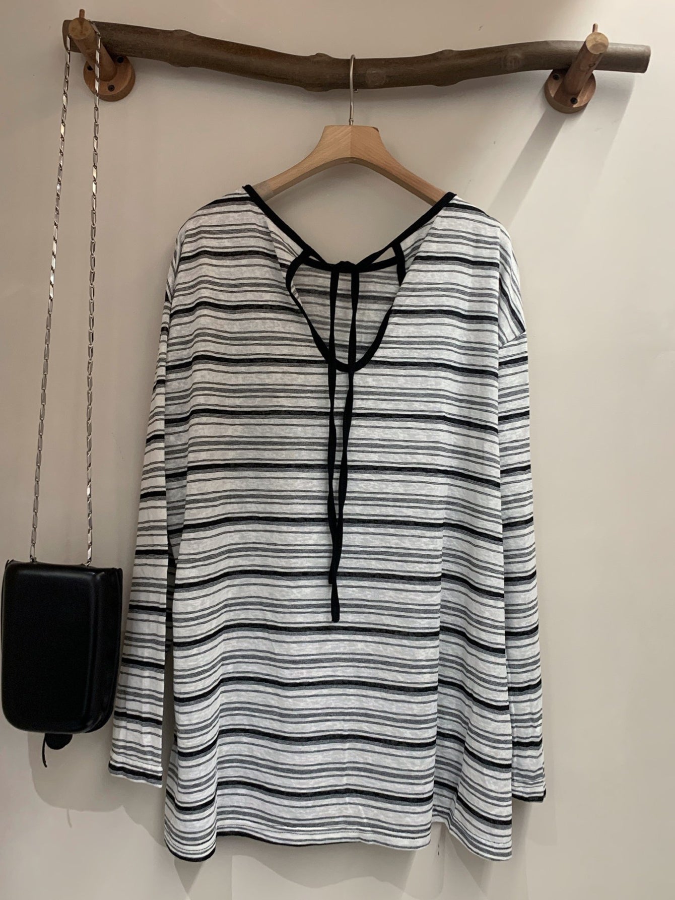 Back Tie Striped Tops_BDHL7613