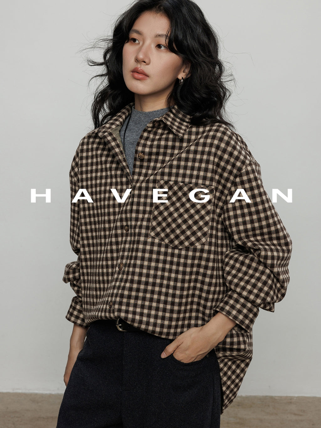 格紋磨毛棉襯衫_BDHL7960