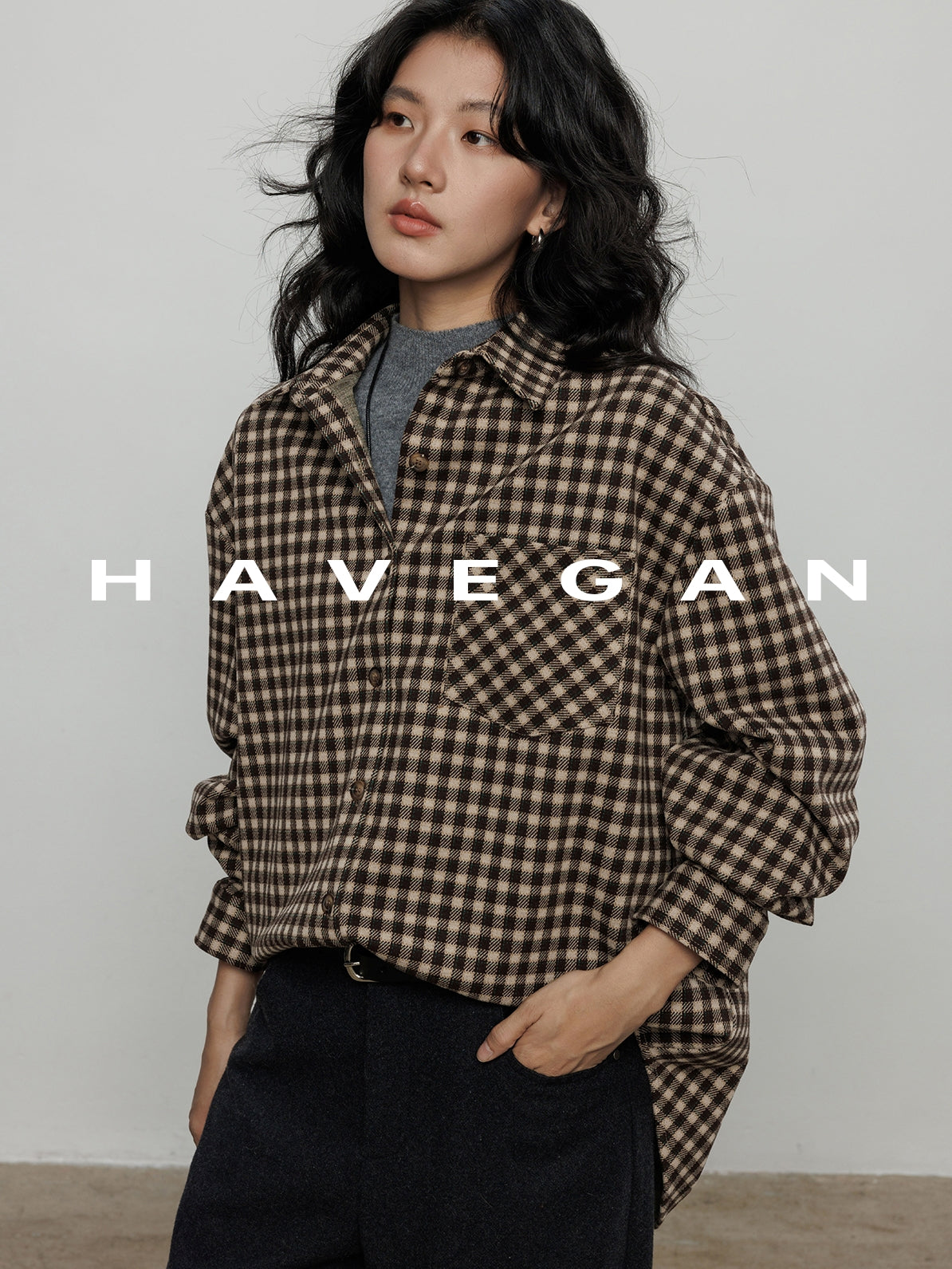 格紋磨毛棉襯衫_BDHL7960