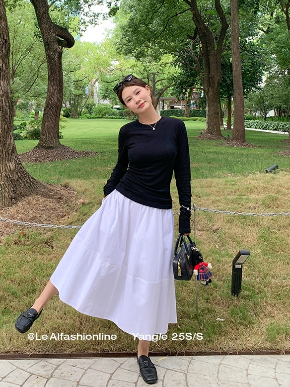 Simple High-Waisted Bad Skirt_BDHL7618