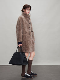 Stand Collar Thick Fur Long Jacket_BDHL6924