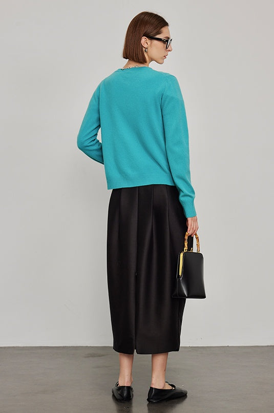 High-Waisted Pleated Bud Skirt_BDHL6491