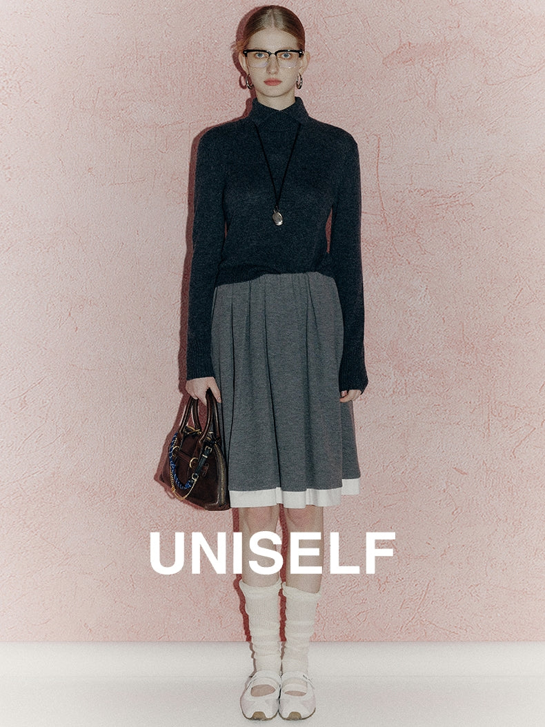 Collar Slim-Fit Knitted Tops_BDHL7720