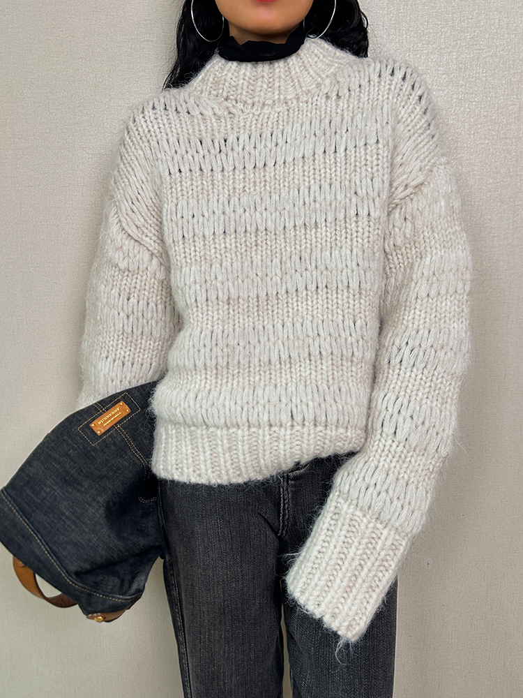 Half Turtleneck Loose Thick Knit_BDHL6732