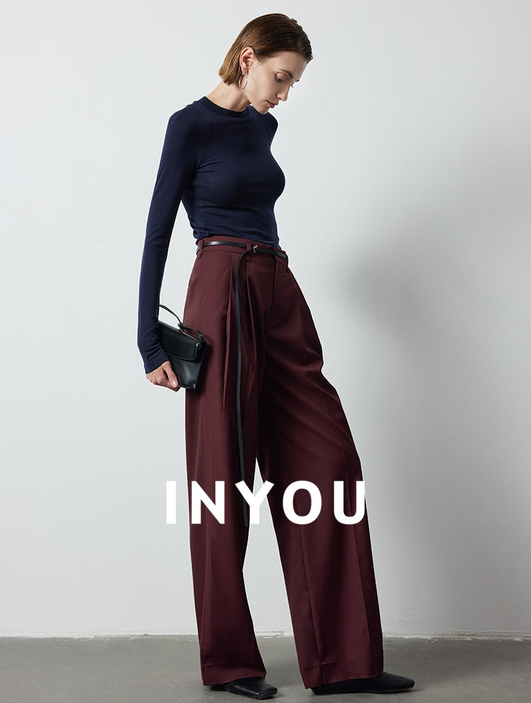 Straight Wide Pleated Pants_BDHL6389