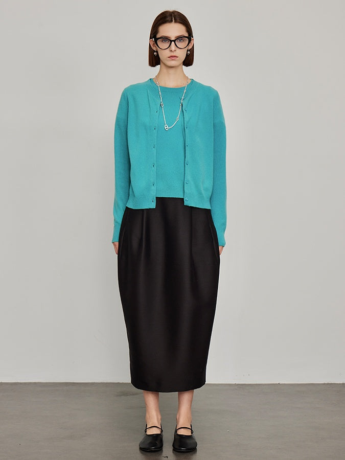 High-Waisted Pleated Bud Skirt_BDHL6491