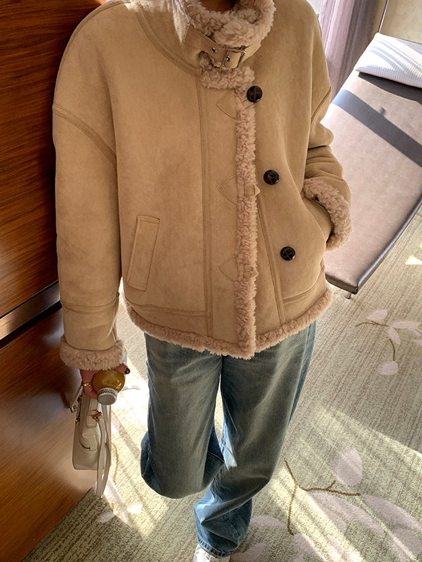 Stand-collar short-length jacket_BDHL8126