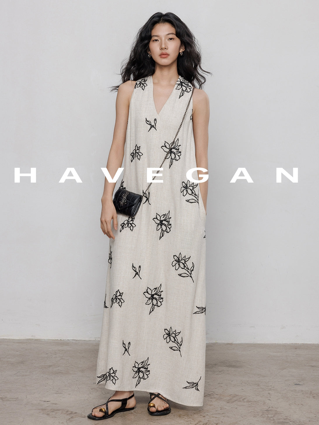 Floral Casual V-Neck Dress_BDHL7238