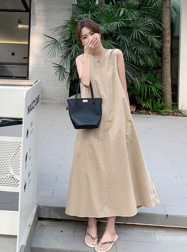 Back Hollow Sleeveless Dress_BDHL6226