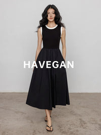 Contrast Color A-Line Dress_BDHL7368