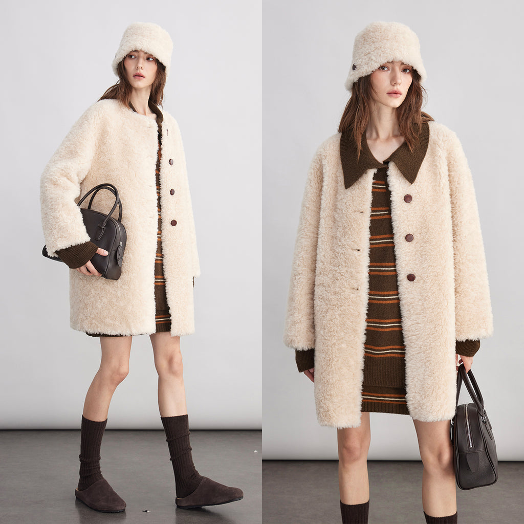 Fluffy Collarless Coat_BDHL7940